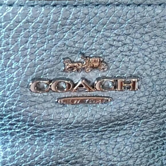 Coach (authenticated), teal, metallic fanny pack/belt bag - Picture 3 of 12